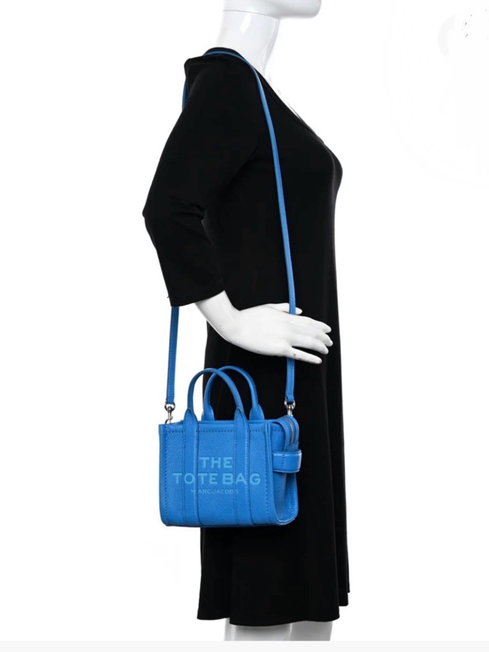 NWT Marc Jacobs Micro The Tote Bag in Scuba/Pool Blue, Leather - Picture 2 of 7